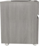Grey Rolling Locking Two Drawer Vertical Filing Cabinet
