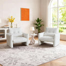 33.9 Inch Sherpa Fabric Upholstered Accent Armchair