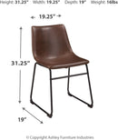Mid Century Centiar 18.75 Inch Dining Bucket Chairs Set Of 2 Black And Brown