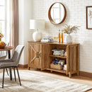 Rustic Walnut Buffet Cabinet With Adjustable Shelves