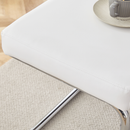 White shoe changing stool, silver metal legs, sofa stool dining chair, suitable for bedroom, fitting room, storage room, dining room, living room. 005