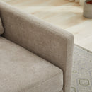 Modern Square Upholstered Swivel Accent Chair 360 Degree Lounge Armchair Taupe Chenille 30.7'W