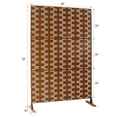 Outdoor & Indoor Privacy Screen Metal Privacy Screen 76' H×48' W, Freestanding Decorative Privacy Screen for Deck Balcony Patio, Privacy Fence Panels for Outside Lawn Garden PS112 BROWN HAMMERTONE