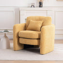 Oversized Accent Chair Yellow Chenille Armchair Living