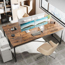Rustic Brown 80 Inch Computer Desk For Home Office