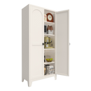 71'' 2 Shapely Door Cabinet With Lock, Metal Storage Cabinet with Doors and Adjustable Shelves, for Kitchen, Bedroom, Living Room(Beige)