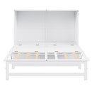 Queen Size Murphy Bed with Built-In Charging Station and a Shelf, White
