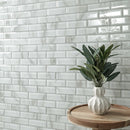 Ivory Amber Beveled Subway 11.81"x11.81" Glass Mesh-Mounted Mosaic Tile Pattern- MSI Collection