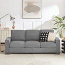 83.86'Snowfleece Fabric sofa,Modern Compressed Couch,3-Seater Sofa, Furniture for Living Room,Bedroom,office ,Gray