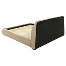 Mokena 46-inch Upholstered California King Platform Bed Brown