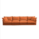 Slipcovered Long Sofa, 4 Seater Sofa with Removable Cover, Extra Deep Couch for Living Room, ,Chenille Fabric Cloud Like Comfy Sofa Couch, Orange Chenille Fabric