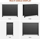 Ten Drawer Premium Hardwood Dresser Walnut Finishing