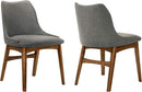 Azalea Charcoal Fabric Wood Dining Side Chairs 19 Inch Seat Height