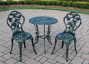 Cast Aluminum Conversation Set Antique Green Patio