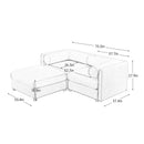Modern Green Chenille 2-Seater Sofa with Ottoman Storage, Cylindrical Backrest and Armrests