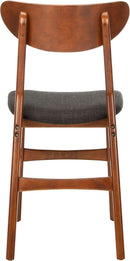 Walnut Finish Dining Chairs With Black Cushions Set Of 2