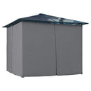 TREXM 10'x10' Hardtop Outdoor Gazebo with Polycarbonate Roof, Patio Gazebo with Aluminum Frame, Mosquito Netting and Privacy Screens for Shade and Rain, Backyard Tent for Backyard, Garden, Lawn (Grey)