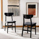 Home Lucca Retro Black Cushion Dining Chair Set Of 2 Wood