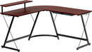 Vista L Shape Desk With Adjustable Monitor Stand Cherry