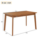 5PCs Rectangle Wooden Dining Table Set, Mid-Century Modern Kitchen Table and 4 Upholstered Chairs for Home, Saving Space