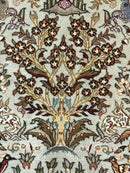 Wonderful Persian Tabriz Rug 3x5, Tree of Life, Animal Pictorials, Birds, Wool & Silk Highlights, Fine 330 KPSI
