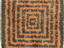 Vintage Rya Shag Rug 4.6 x 6.6, Abstract Design, Brown and Orange, Mid Century Danish Rya Carpet