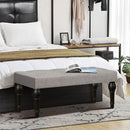 Ottoman Bench 4-thickened Roman Column Feet French Upholstered Bedside Bench For Bedroom Living Room Entryway
