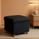 Black Linen Premium Storage Cube Ottoman Tray 15Inch