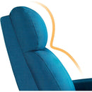 Blue Fabric Pushback Recliner Chair With Soft Armrests