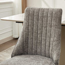 Rayon Cloth Flocking Chenille Dining Chairs Channel Kitchen Dinner Chair Comfy Fabric Upholstered Accent Chair for Dining Room with Silver Brushed Stainless Steel Legs,Set of 2 (Gray), SW1747GY