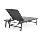 WATERLOO CHAISE LOUNGE WITH ATTACHED WOOD SIDE TABLE, 1PC, (62756.00BLK)