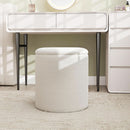 White Storage Ottoman Pouf With Hidden Compartment