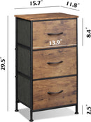 Dresser With 3 Drawers Rustic Brown Wood Grain Finish
