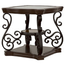 Laney 1-shelf Glass Top Square End Table Deep Merlot