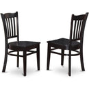 Black Round Dining Table Set 3 Piece Wood Dining Chairs
