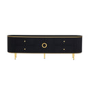 U-Can Modern TV Stand for TVs up to 80 Inches, Entertainment Center with 4 Drawers and 1 Cabinet, Wood TV Console Table with Metal Legs and Handles for Living room(Old SKU:SJ000117AAB)
