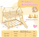 Twin Over Queen Bunk Bed With Climbing Nets Ramp Natural