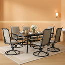 Outdoor Dining Set 60 Inch Table With Swivel Chairs