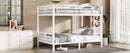 Metal Full XL over Full XL Bunk Bed for Teens and Adults,Space-Saving/Noise Reduced/No Box Spring Needed, White