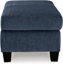 Blue Rectangular Ottoman Upholstered Modern Living Room
