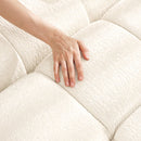 Modern Ergonomic Single Seater Sofa with Ottoman, High-Resilience Support, White Chenille