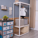 Heavy Duty Clothing Garment Rack, Freestanding Clothing Rack, Portable Closet Wardrobe with 1 Adjustable Wire shelves 1 Clothe Rod for Hanging Clothes, White
