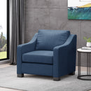 Upholstered Club Chair-Blue