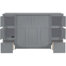 Twin Size Murphy Bed with Drawers, Cabinets and USB Ports,Gray