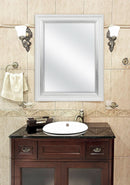 23x29 White Woodgrain Wall Mirror With Beveled Edge