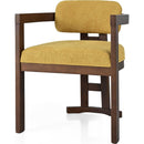 Indoor Upholstered Wood Dining Chair(Set of 2),Yellow+Walnut