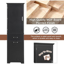 Tall Bathroom Storage Cabinet, Freestanding Storage Cabinet with Two Different Size Drawers and Adjustable Shelf, MDF Board with Painted Finish, Black