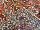 Large Persian Bakhtiari Rug 10x14, Rare Perisan Tribal Rug, Red Blue Ivory Multicolor, Hand Knotted, Semi Antique Carpet
