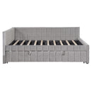 Full Size Upholstered L-Shaped Upholstered Daybed with Twin
Size Pop Up Trundle and USB ports, Gray