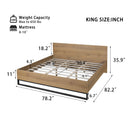 ENGINEERED WOOD  BED FRAME KING SIZE,NATURAL & BLACK COLOR